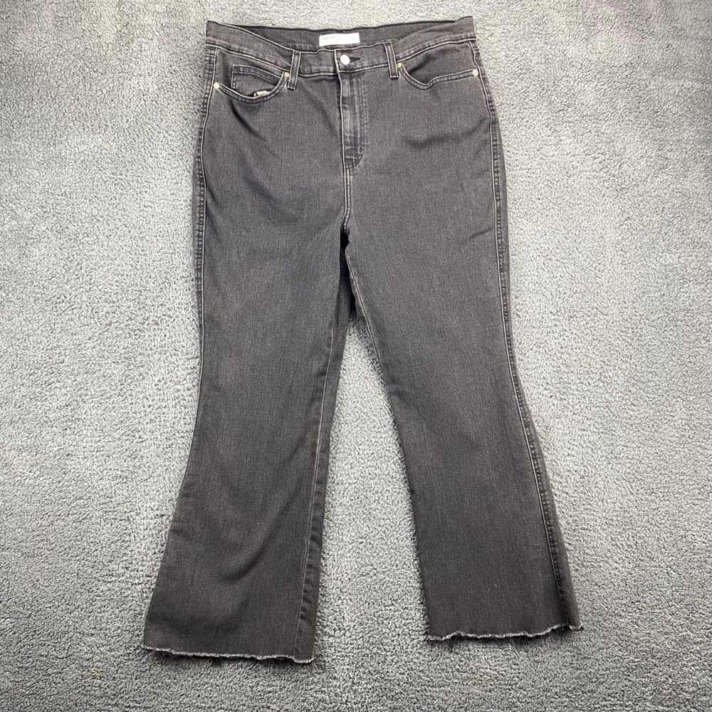 Signature Levi Strauss‎ Heritage High Rise Flare Jeans Black Womens 34x26